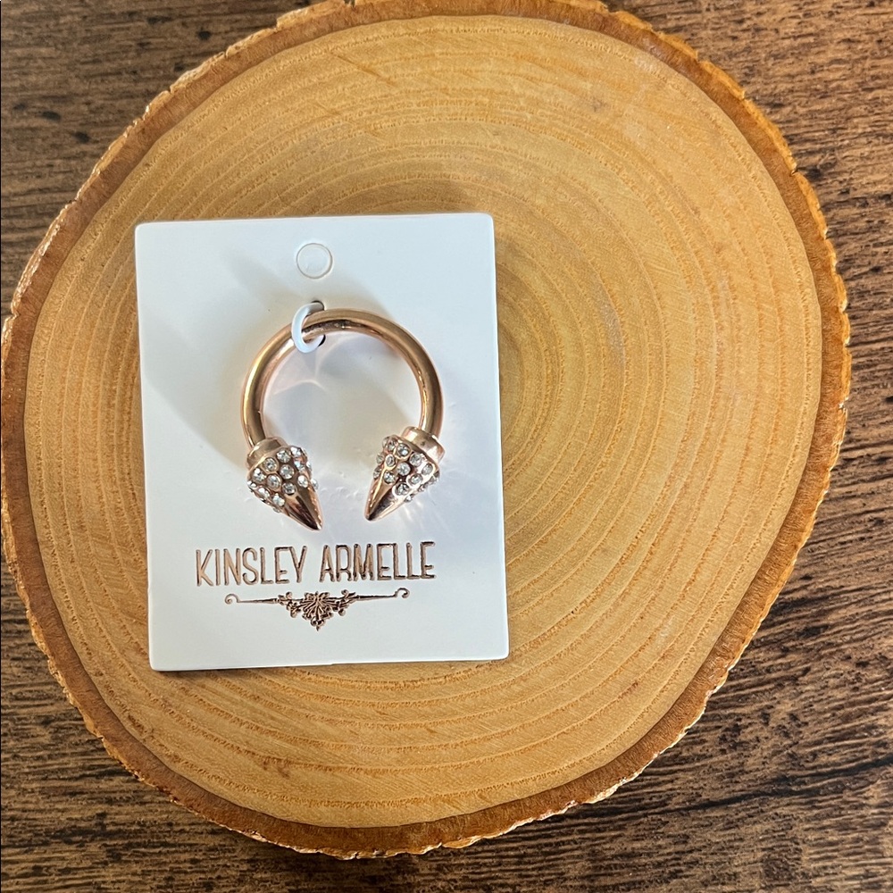 Kinsley Armelle Rose Gold Crystal Spike Ring